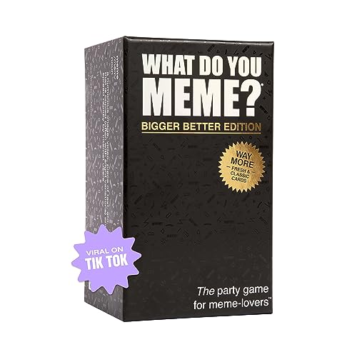 Jogo de cartas WHAT DO YOU Meme? Bigger Better Edition What Do You Meme? - Jogos de cartas - cartas fotográficas, cartas subtítulas, combinar cartas, escandalosamente divertidas