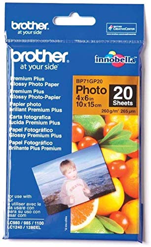 Brother BP-1000 (Consumível Informática e Tel.) Brother - Papel de impressora e copiadora - polietileno, 260g/m², 20 folhas, fotográfico
