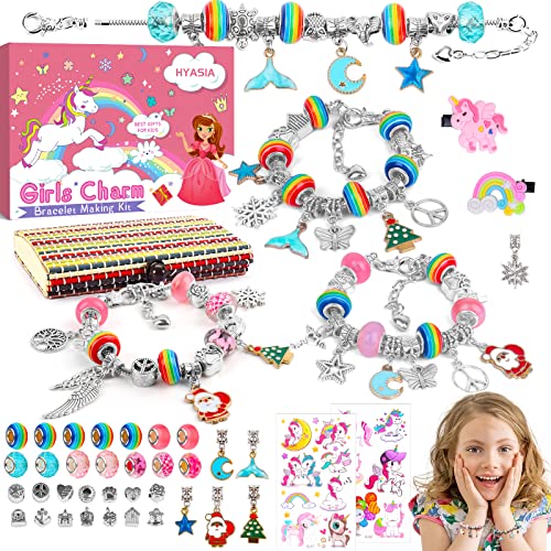 Kit de Artesanato para Crianças UNICORNIO Regalos (Idade Mínima: 5 Anos) HYASIA - Materiais de arte e artesanato - cordas, contas, metal, madeira, osso, vidro