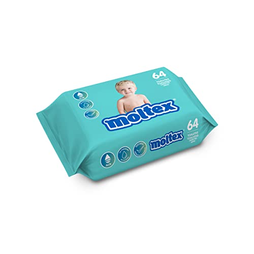 Toalhita húmida MOLTÉX (64 unidades) Moltex - Muda fraldas - toalhinha húmida, limpeza suave, poliéster, algodão