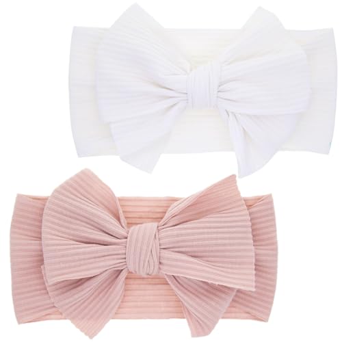 Acessório de cabelo para bebês KIDKRAFT 2 Peças LABUYI - Faixas de cabelo - 2 peças, elástico, turbante, branco