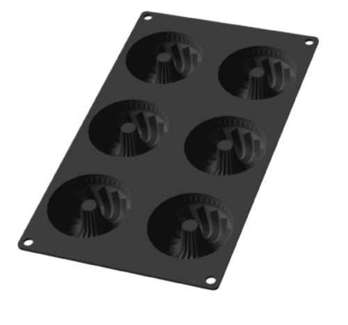 Formas para Mini Savarins em Silicone LEKUE 0621806N01M022 - Preto Lékué - Formas para bolos e moldes - silicone, mini savarin, preto