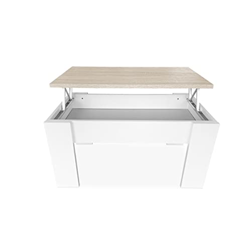 Mesa de Centro SOMNIA Elevável (Branco - Melamina - 90x50x46-57cm) Somnia Descanso - Mesas de centro - elevável, melamina, 90x50x46-57cm