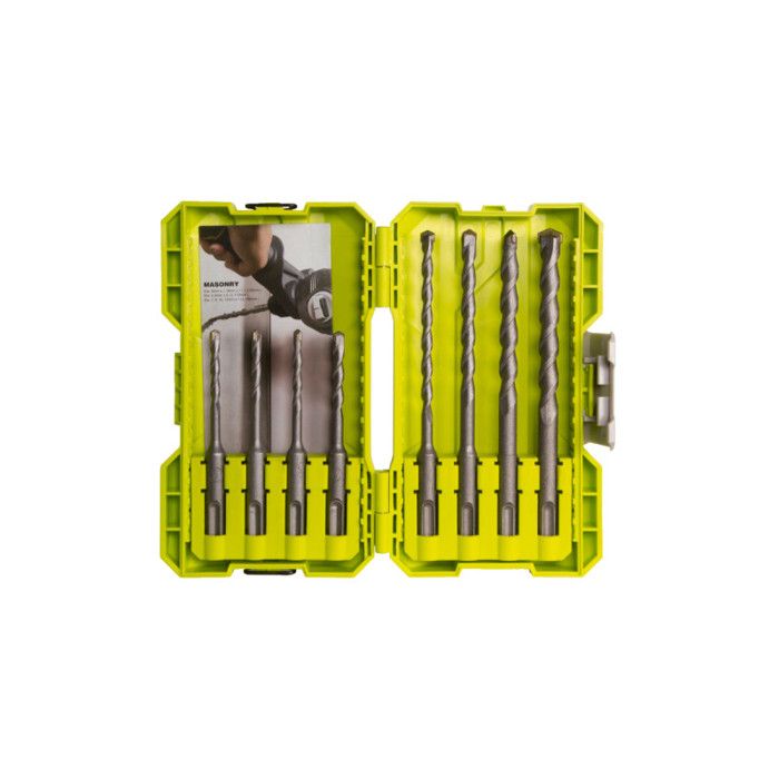 Conjunto de Brocas para Berbequim RYOBI RAK08SDS2 Ryobi - Acessórios para brocas e parafusadeiras - 8 brocas, sds, diamante, furos para tachos