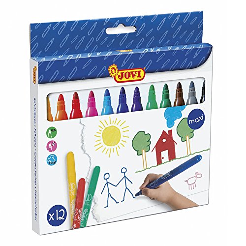 Lápis de Cor JOVI 36014 (Multicor - 12 Unidades) Jovi - Marcadores e marcadores de texto - multicor, 12 unidades, lavável, formato maxi