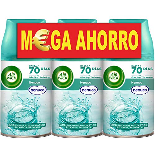 Recarga de ambientador Air Wick Freshmatic Triplo Nenuco (3 x 250ml) Reckitt Benckiser - Aromatizadores de ambiente - ambientador, air wick, freshmatic, triplo, nenuco, odour stop
