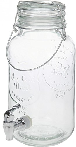 Dispensador de bebidas BIGBUY Sommelier Vintage Ice Cold Drink Vintage Coconut - Máquinas de venda - 4L, vidro resistente, fácil de limpar, bebidas quentes