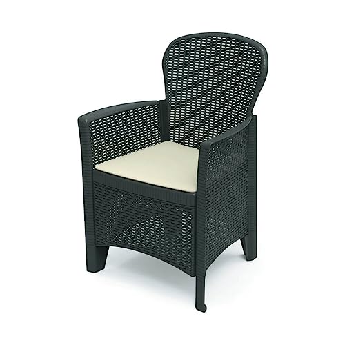 Cadeira de Jardim IPAE PROGARDEN SP (Preto - Poliéster - 62x72x81 cm) Ipae-Progarden S.P.A. - Móveis de exterior - poliéster, preto, 62x72x81 cm