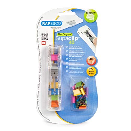 Dispensador de Fitas Adesivas RAPESCO Supaclip 40 Rapesco - Clipes de papel e grampos - dispensador, fita adesiva, supaclip 40, capacidade, arquivamento