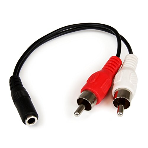 Cabo de Áudio STARTECH (Jack 3.5mm - RCA - 0.15 m - Preto) STARTECH - Acessórios de áudio - jack 3.5mm, RCA, 0.15m, preto