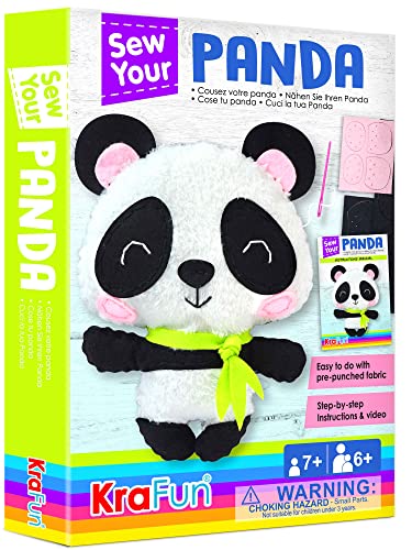 Kit de Costura para Crianças KRAFUN 1040 KRAFUN - Brinquedos - kit costura, crianças, krafun 1040, tecido, instruções, panda
