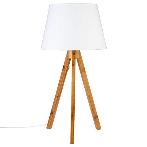 Candeeiro de Pé Atmosphera Bahi 56 Cm Bambu e Branco A atmosphera - Luminárias - bambu, branco, 56 cm, poliéster