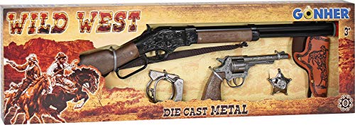 Conjunto de Arma e Cartucho GONHER Cowboy GONHER - Armas de brinquedo e acessórios - espada, rifle, revólver, cinto