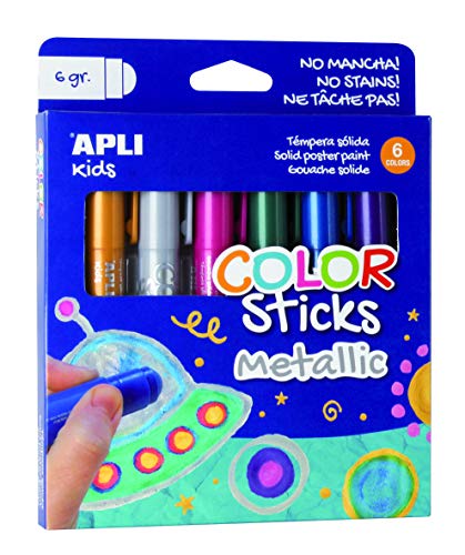 Lápis de Cor APLI Color Sticks (6 Unidades) APLI - Tinta, tinta de arte e esmalte - apli, color sticks, 6 unidades