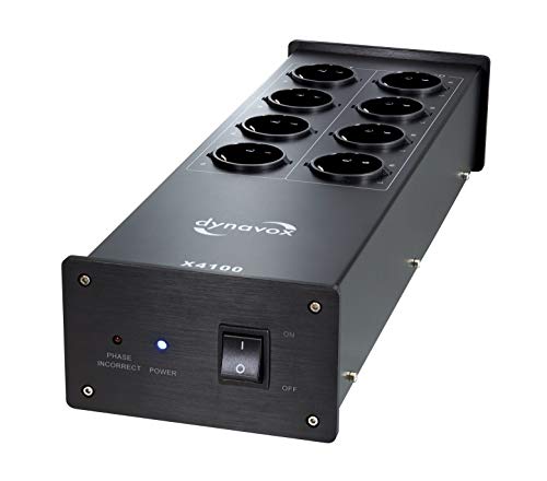 Filtro de Áudio DYNAVOX X4100B (8 Conectores) Dynavox - Fios e cabos elétricos - 8 conectores, preto, filtros de áudio