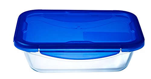 Caixa de Armazenamento para Alimentos PYREX Glass Pyrex - Recipientes de armazenamento de alimentos - vidro borosilicato, resistente ao gelo, 100% hermética, zona de escrita