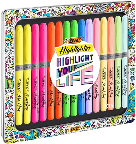 Marcadores Bic Intensity Neon 6 Cores (Recondicionado Como Novo) BIC - Marcadores e marcadores de texto - neon, 6 cores, pontas resistentes, anti-sudore