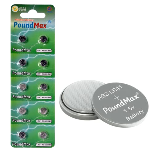 Pilha Recarregável MAX POWER 10X Alcalina Botões PoundMax - Baterias de uso geral - 10 pilhas, alcalina, botões, lr41