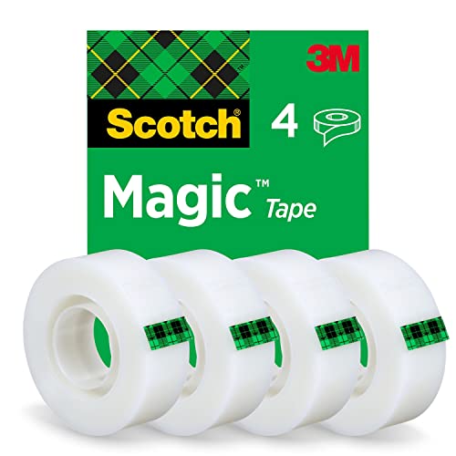 Fita Adesiva SCOTCH Magic Tape (4 Un) 3M - Fitas adesivas de escritório - adesiva, reparação, tecidos, rápida