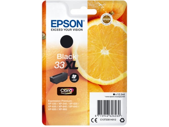 Tinteiro EPSON Claria Premium - C13T33434010 Epson - Cartuchos de toner e jato de tinta - preto, alto, 11 ml, xp-530, xp-630