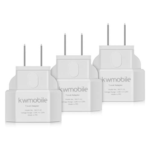 Adaptador KWMOBILE 3X (USA - EU - Branco) Kw-Commerce - Carregadores de bateria de uso geral - adaptador, kwmobile, usa, eu, branco