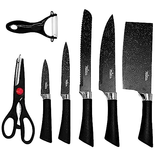 Conjunto de Facas de Cozinha LA MOUSTACHE La Moustache - Conjuntos de utensílios de cozinha - 4 facas, design moderno, faca grande, faca média, faca pequena