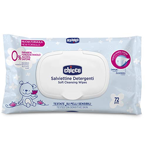 Chicco Soft Wipes 72 Unidades (Recondicionado Sinais de Uso) Chicco - Banho e corpo - 72 unidades, pele suave, lotus, limpeza profunda