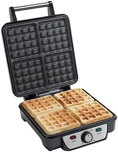 Máquina de Waffles BESTRON ASW281 (4 Waffles - 1100 W) Bestron - Eletrodomésticos de cozinha - 4 waffles, 1100 W, aço inoxidável