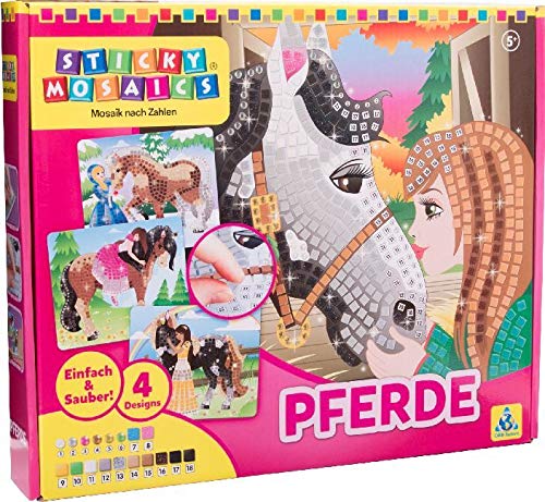 Kit de Artesanato para Crianças ORB FACTORY I Love Horses Orb Factory - Kits de artesanato de brinquedos - mosaico, cavalos, 5 anos, 4 painéis