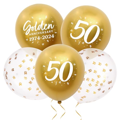 BETESSIN 24 Balões De Dourado Para Festa 50 Anos BETESSIN - Balões - balões, dourado, festa, 50 anos