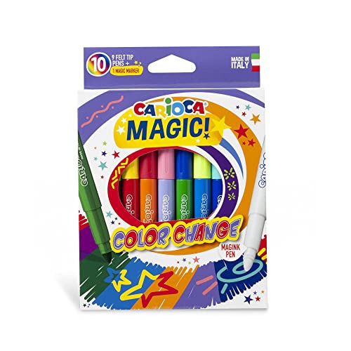 Canetas Carimbadoras CARIACA 9 Cores + 1 Magink Carioca - Marcadores e marcadores de texto - 9 cores, magik, feltro mágico