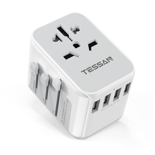 Adaptador TESSAN (Universal - 2500 W - Preto) TESSAN - Conversores e adaptadores de viagem - 2500 W, universal, preto