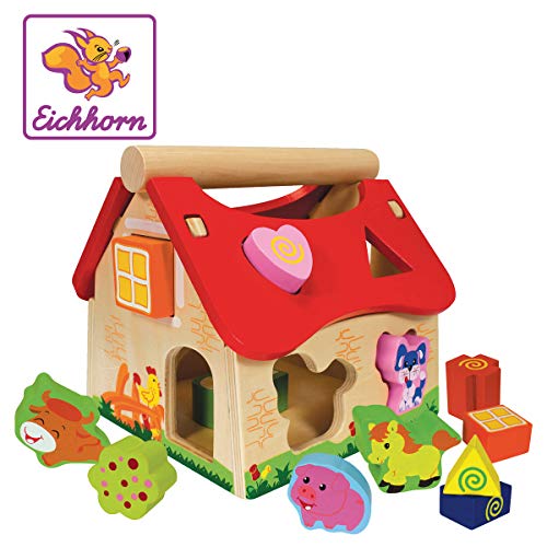 Brinquedo de Madeira EICHHORN 15 Peças (Idade Mínima Recomendada: 12 meses) Eichhorn - Brinquedos de empilhar e encaixar - brinquedo, madeira, eicchorn, 15 peças, idade mínima, 12 meses
