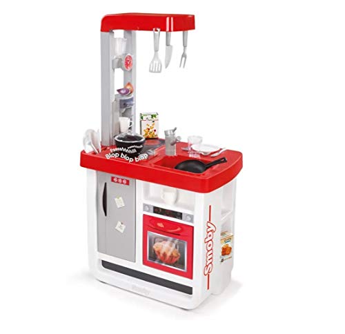 Fogão de Brincar SMoby 310800 (Vermelho - 52 x 34 x 97 cm) Smoby - Brinquedos - 3 zonas, chaleira, frasco, utensílio