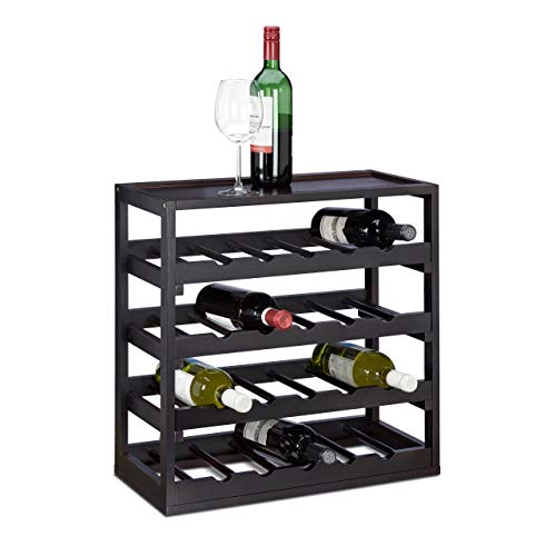 Suporte para Garrafas de Vinho Relaxdays | Madeira Relaxdays - Suportes para vinhos - suporte, garrafa de vinho, madeira