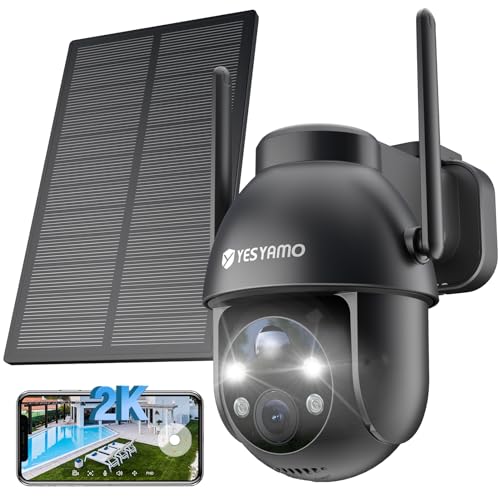 Câmara de Vigilância YESYAMO 2K | Preto (Domótica) YESYAMO - Câmeras de vigilância - solar, 15000mAh, wi-fi, PTZ, visão noturna