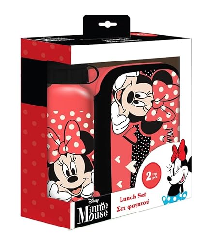 Conjunto de recipientes para comida e bebida DISNEY Minnie (3 anos) FACTORY CR - Garrafas de engarrafamento - alumínio, 0.5 litros, 0.8 litros, disney minnie