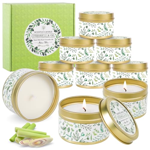 Velas BARAKYEG Cera de Soja Natural Exterior 9X2.5 Oz BARAKYEG - Repelentes de insetos domésticos - soja natural, limão, exterior, 12-15 horas