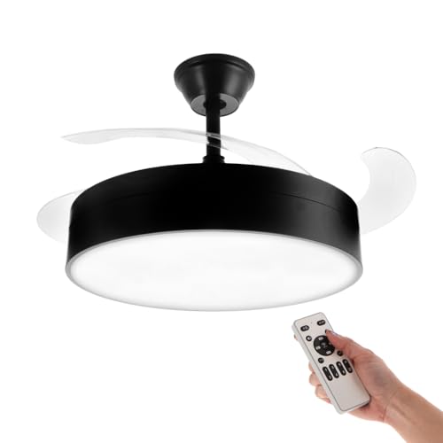 Ventoinha de Teto LEDME MESSERETRO (72 W - Preto) Ledme - Ventiladores de teto - led, preto, metal, 72W