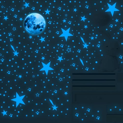 Autocolantes de Parede AUTOCENTRO 1021 Peças Estrelas Luminosas TENGYIF - Papel de parede - autocolantes, parede, estrelas luminosas