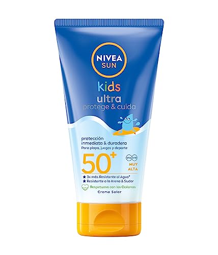 Protetor Solar NIVEA Sun Kids Ultra Protect & Care SPF 50+ (150ml) NIVEA - Banho e corpo - spf 50, uva/uvb, resistente à água, resistente ao areia, resistente ao suor