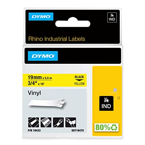Etiquetas DYMO Rhino 6000 Vinyl 19mm x 7m DYMO - Fitas de etiquetas e recargas - vinil, 19mm, 7m, removível
