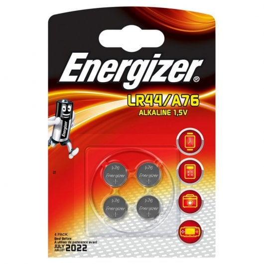 Pilhas Não Recarregáveis ENERGIZER LR44/CR2450 (4 unidades) Energizer - Baterias de uso geral - alcalino, 1,5 V, lr44, 4 unidades