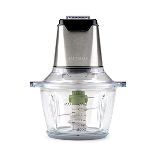 Picadora Gastroback 40961 0.6l 400W Inox, Transparente GASTROBACK - Batedeiras e liquidificadores - 0.6l, 400w, inox, vidro