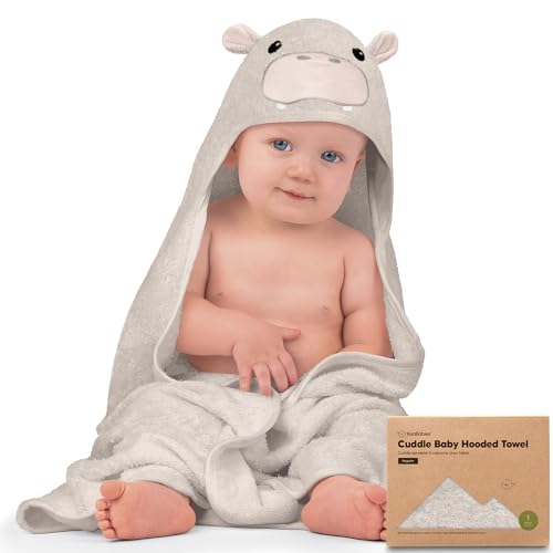 Toalha de Banho KEABABIES Hippo Organic KeaBabies - Roupa de cama e cama - resistente, lavável, capuz, bebé