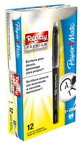 Esferográfica PAPERMATE 1901322 (Preto - 0.7 mm - 12 Unidades) Paper Mate - Canetas - 0.7 mm, 12 unidades, tinta à base de água, gel