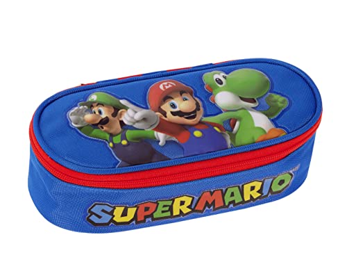 Estojo Escolar SUPER MARIO Oval (Multicor - Poliéster) Franco Cosimo Panini Editore - Estojos para canetas e lápis - estojo, escolar, super mario, oval, multicor, poliéster