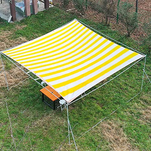Malla de Sombra 2X3 M X 100% Algodão com Corda Amarelo e Branco YN's cottage - Toldos e gazebos - 100% algodão, amarelo e branco, cobertura 90%, 120g