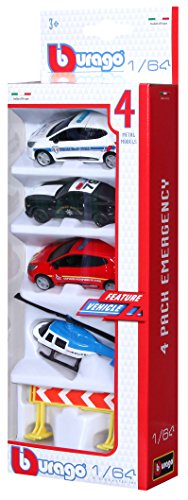 Veículo e acessórios de brinquedo BBURAGO 3 peças BBURAGO - Modelos em escala - helicóptero, ambulância, carro da polícia, luzes de emergência