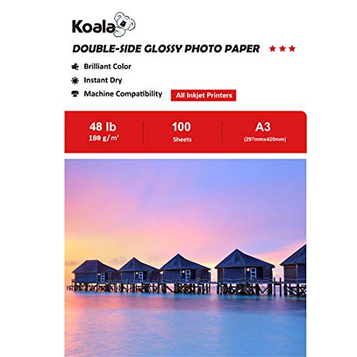Papel Fotográfico KOALA Brillante Duplo (A3 - 180g/m²) Koala - Papel de impressora e copiadora - duplo, brilhante, a3, 180g/m²